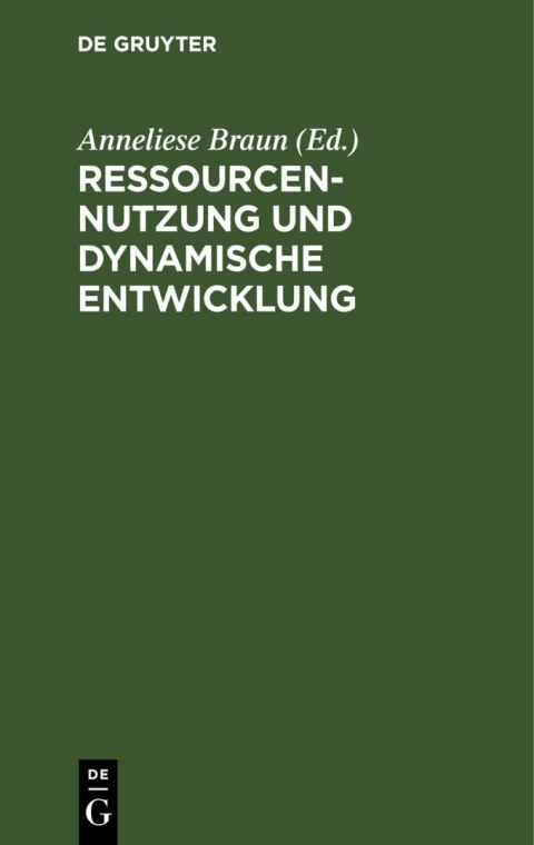 Cover image for book Ressourcennutzung und dynamische Entwicklung