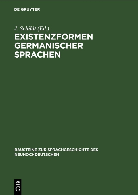 Cover image for book Existenzformen germanischer Sprachen
