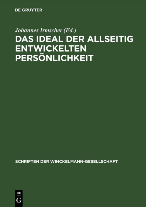 Cover image for book Das Ideal der allseitig entwickelten Persönlichkeit