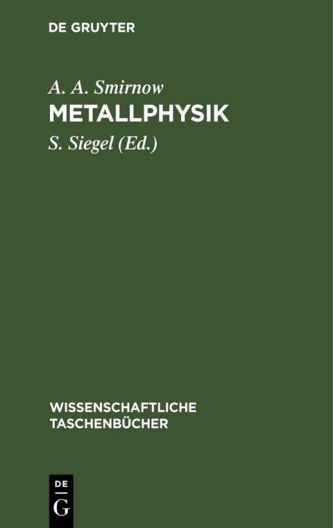 Cover image for book Metallphysik