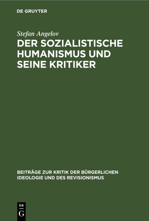 Cover image for book Der sozialistische Humanismus und seine Kritiker