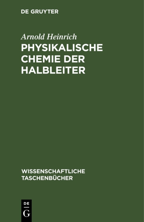 Cover image for book Physikalische Chemie der Halbleiter