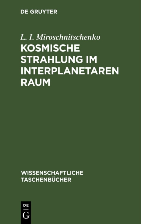 Cover image for book Kosmische Strahlung im interplanetaren Raum