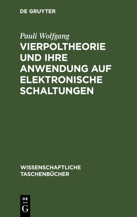 Cover image for book Vierpoltheorie und ihre Anwendung auf elektronische Schaltungen