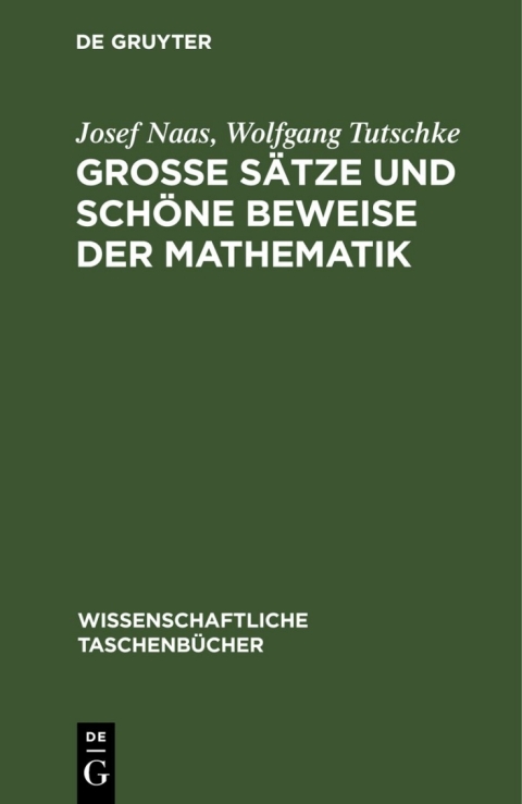 Cover image for book Große Sätze und schöne Beweise der Mathematik