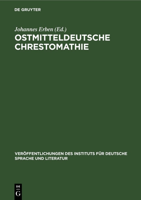 Cover image for book Ostmitteldeutsche Chrestomathie