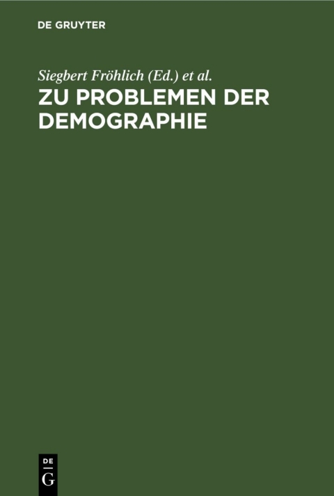 Cover image for book Zu Problemen der Demographie
