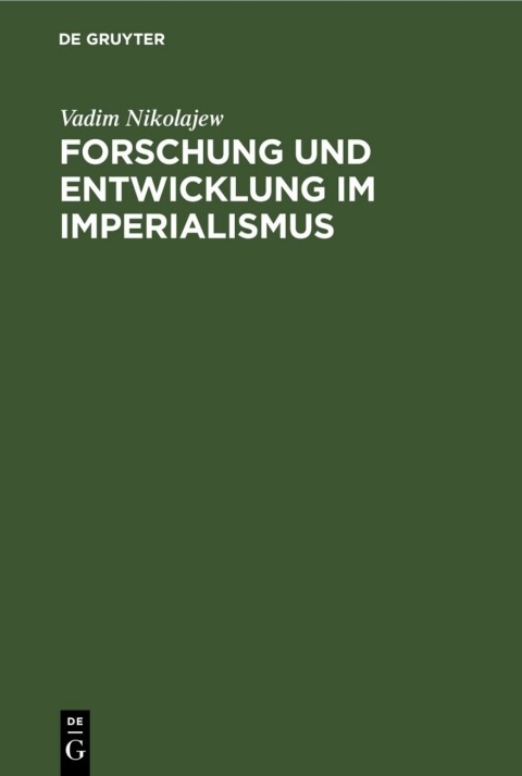 Cover image for book Forschung und Entwicklung im Imperialismus