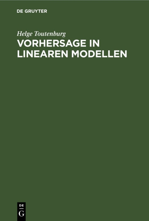 Cover image for book Vorhersage in linearen Modellen