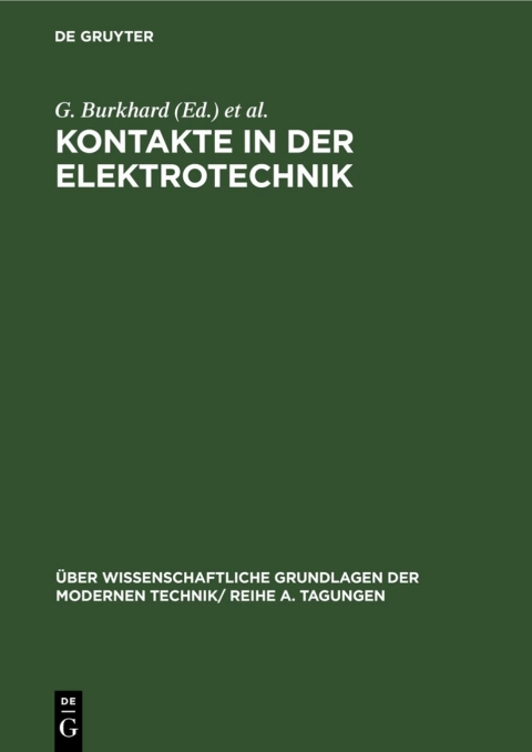 Cover image for book Kontakte in der Elektrotechnik