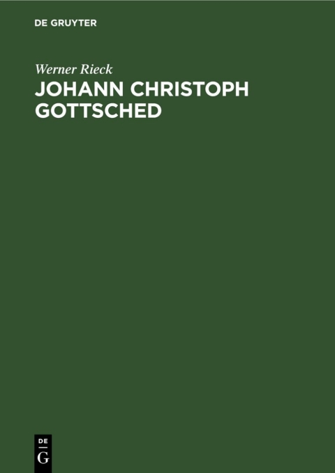 Cover image for book Johann Christoph Gottsched