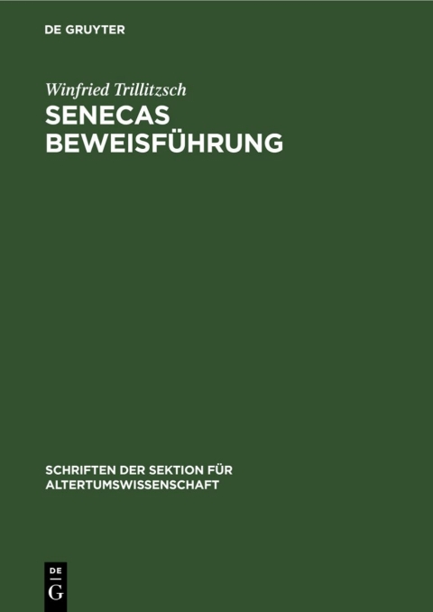 Cover image for book Senecas Beweisführung