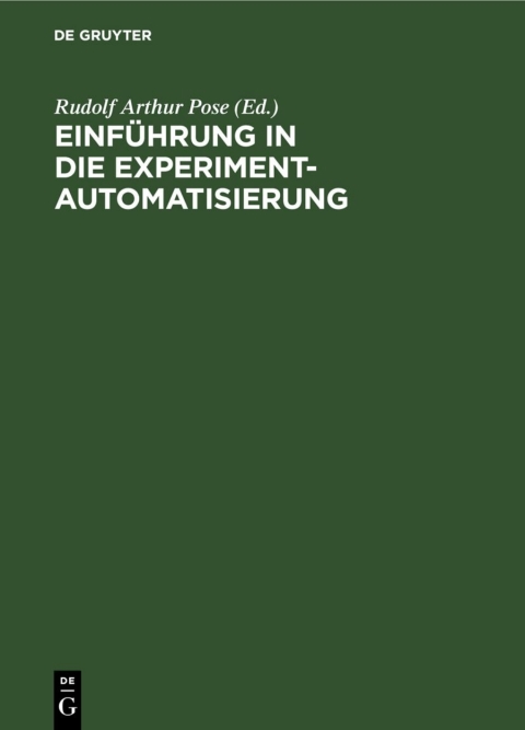 Cover image for book Einführung in die Experimentautomatisierung