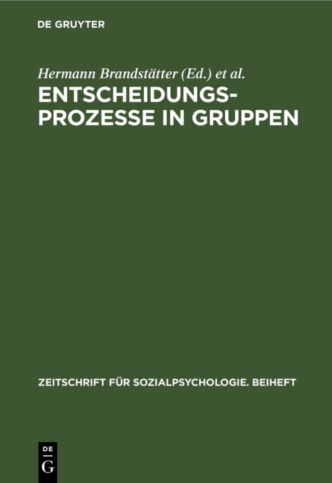 Cover image for book Entscheidungsprozesse in Gruppen