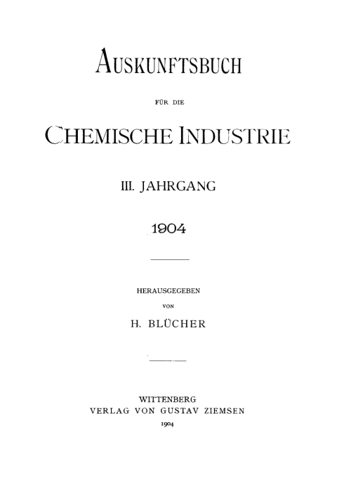 Cover image for book Auskunftsbuch für die chemische Industrie