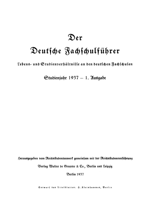 Cover image for book Der deutsche Fachschulführer. Band 1