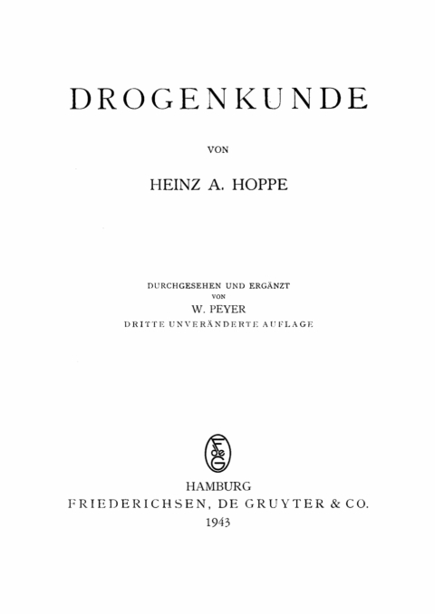 Cover image for book Drogenkunde