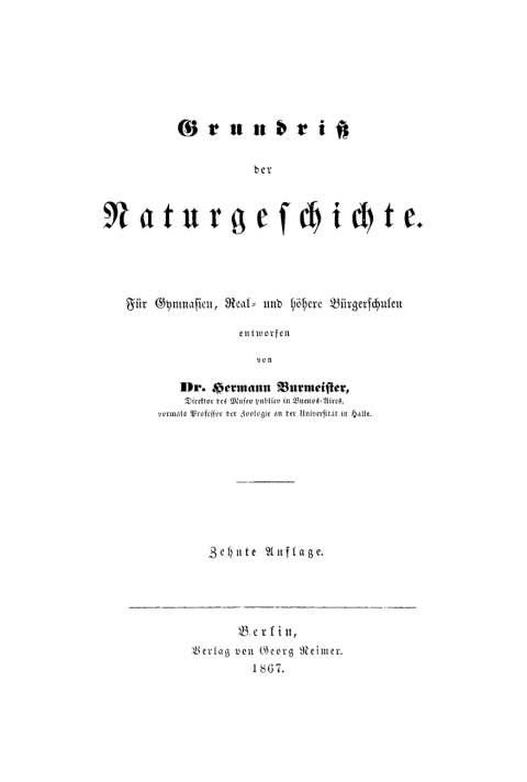 Cover image for book Grundriss der Naturgeschichte