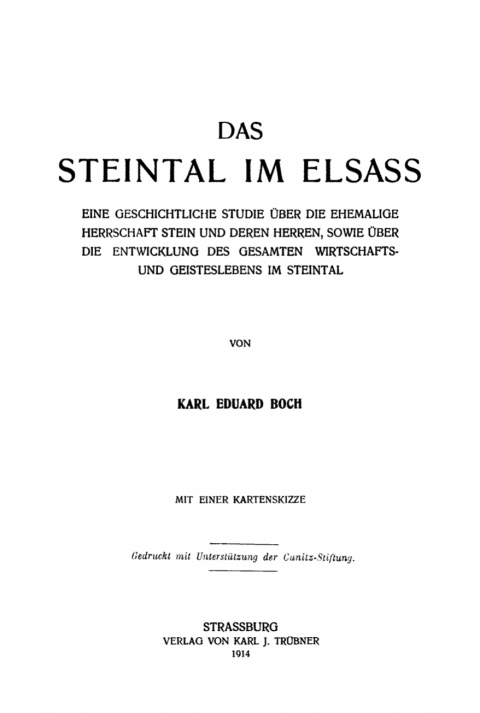 Cover image for book Das Steintal im Elsass