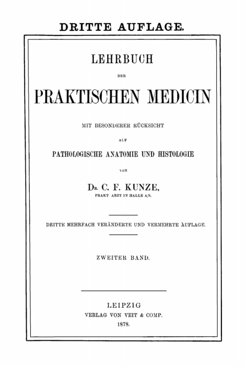 Cover image for book C. F. Kunze: Lehrbuch der praktischen Medicin. Band 2