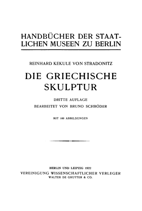 Cover image for book Die Griechische Skulptur