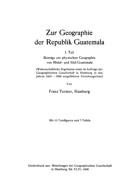 Cover image for book Beiträge zur physischen Geographie von Mittel- und Süd-Guatemala