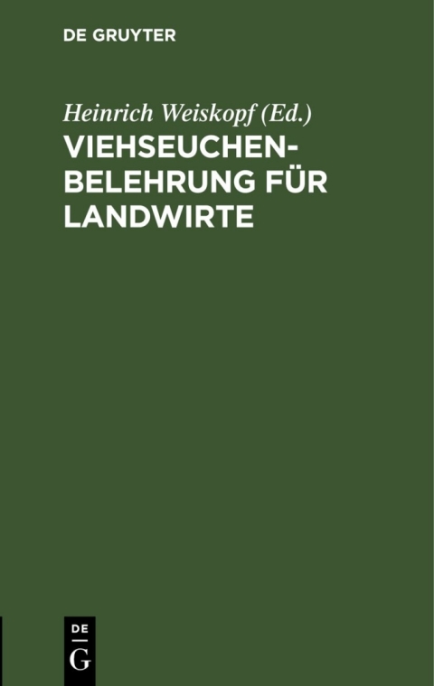 Cover image for book Viehseuchen-Belehrung für Landwirte
