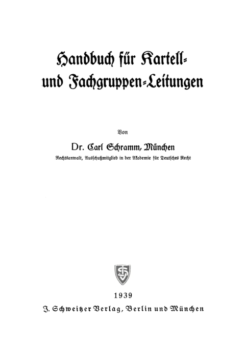 Cover image for book Handbuch für Kartell- und Fachgruppen-Leitungen