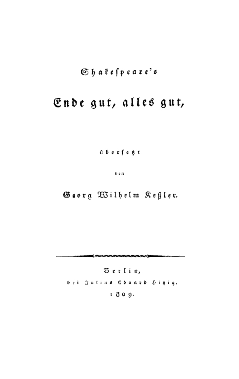 Cover image for book Shakespeare's Ende gut, alles gut