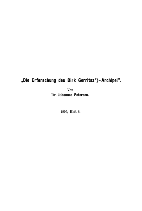 Cover image for book Die Erforschung des Dirk Gerritsz-Archipels