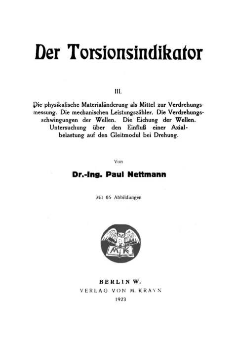 Cover image for book Paul Nettmann: Der Torsionsindikator. Teil 3