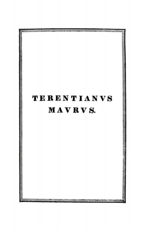 Cover image for book Terentiani Mauri De litteris, syllabis et metris