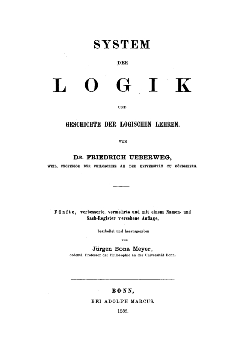 Cover image for book System der Logik und Geschichte der logischen Lehren