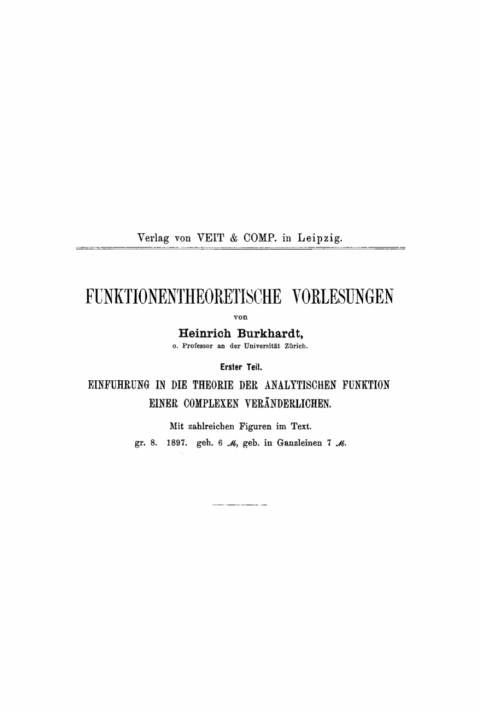 Cover image for book Elliptische Funktionen