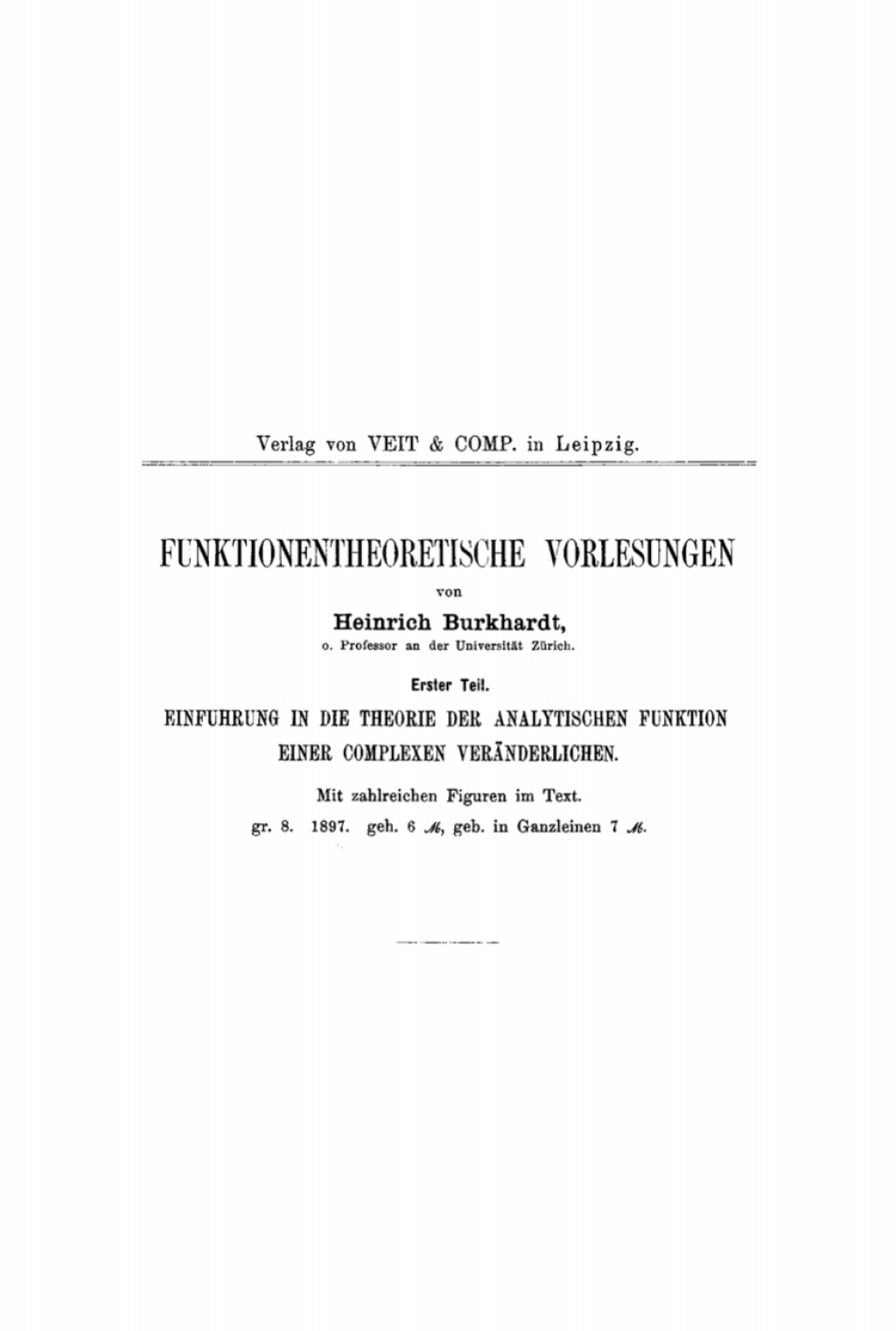 Page Fidelity Elliptische Funktionen; $112.76