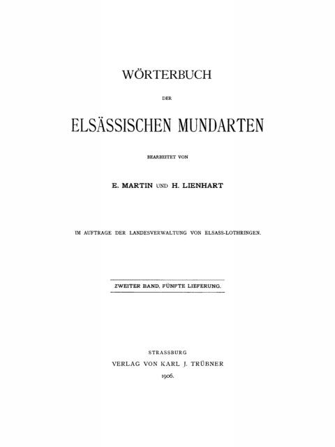 Cover image for book Wörterbuch der elsässischen Mundarten. Band 2, Lfg 5