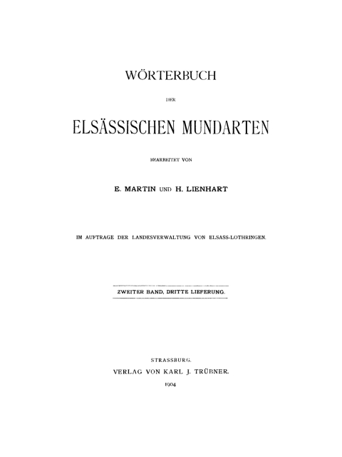 Cover image for book Wörterbuch der elsässischen Mundarten. Band 2, Lieferung 3
