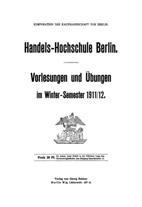 Cover image for book Winter-Semester 1911/12