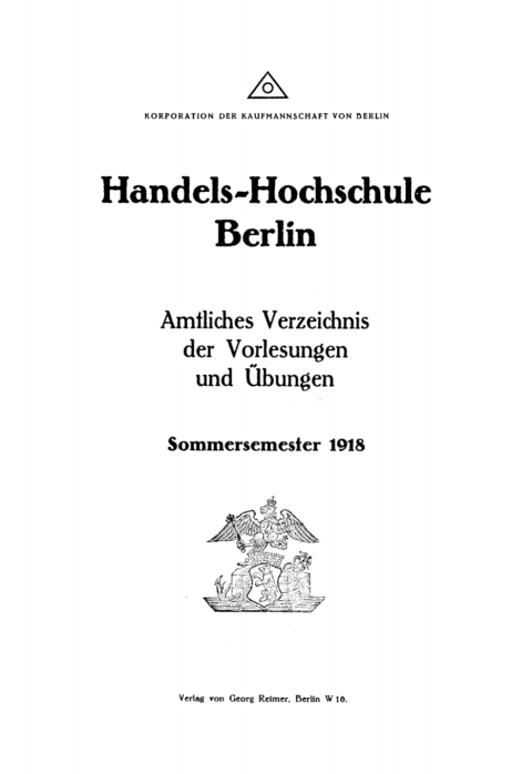 Cover image for book Sommersemester 1918