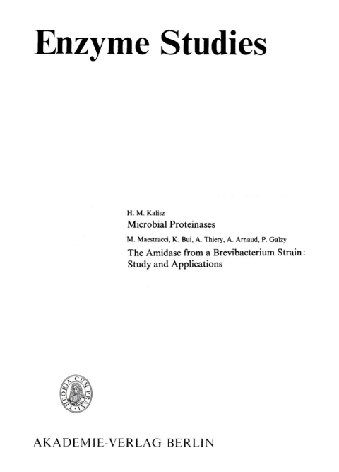 Cover image for book Enzyme Studies