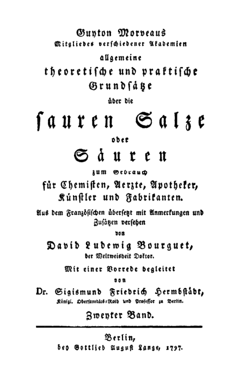 Cover image for book Guyton Morveau: Guyton Morveau’s ... allgemeine theoretische und praktische Grundsätze über die sauren Salze oder Säuren zum Gebrauch für Chemisten, Aerzte, Apotheker, Künstler und Fabrikanten. Band 2