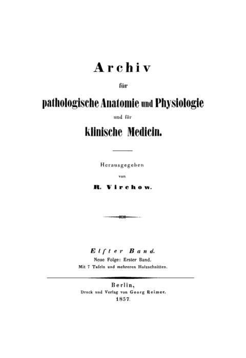 Cover image for book Rudolf Virchow: Archiv für pathologische Anatomie und Physiologie und für klinische Medicin. Band 11