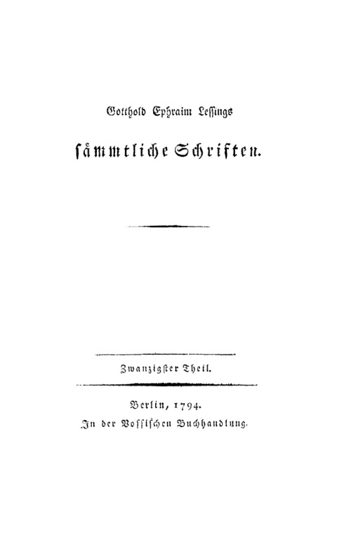 Cover image for book Gotthold Ephraim Lessing: Gotthold Ephraim Lessings Sämmtliche Schriften. Teil 20
