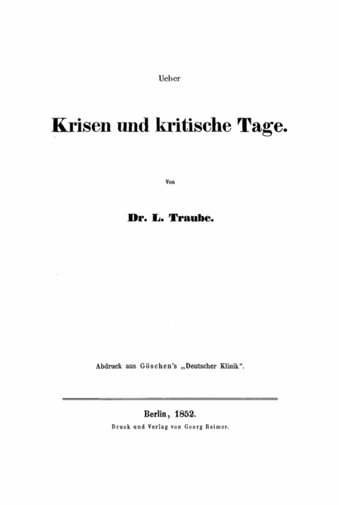Cover image for book Ueber Krisen und kritische Tage