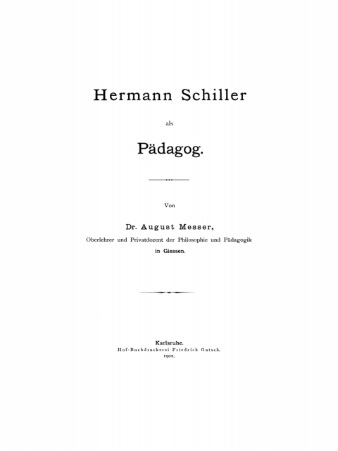 Hermann Schiller als PÃ¤dagog 