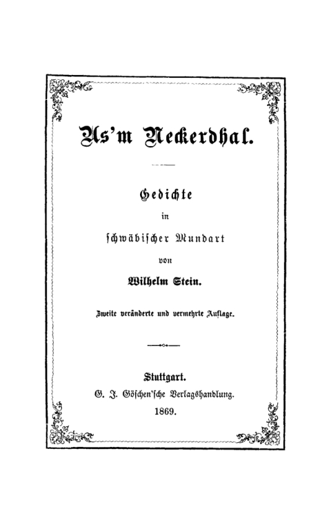 Cover image for book As'm Neckerdhal. Gedichte in schwäbischer Mundart
