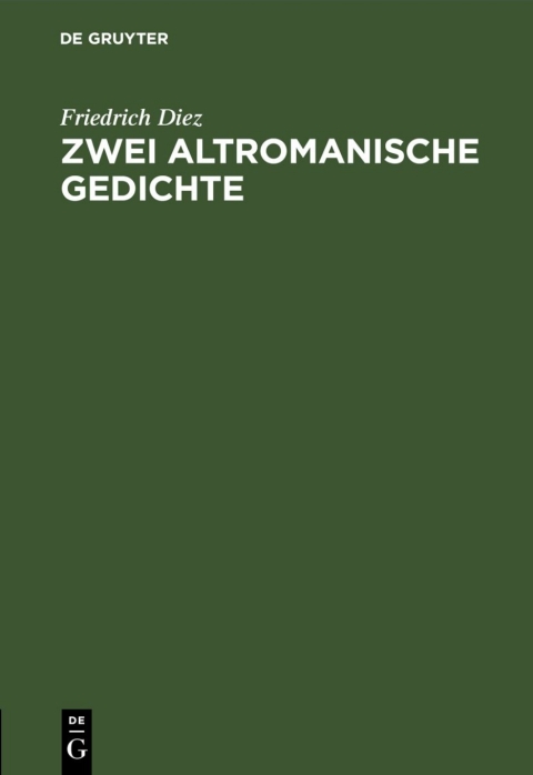 Cover image for book Zwei altromanische Gedichte