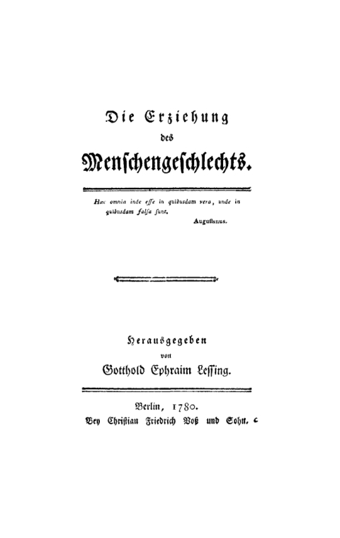Cover image for book Die Erziehung des Menschengeschlechts