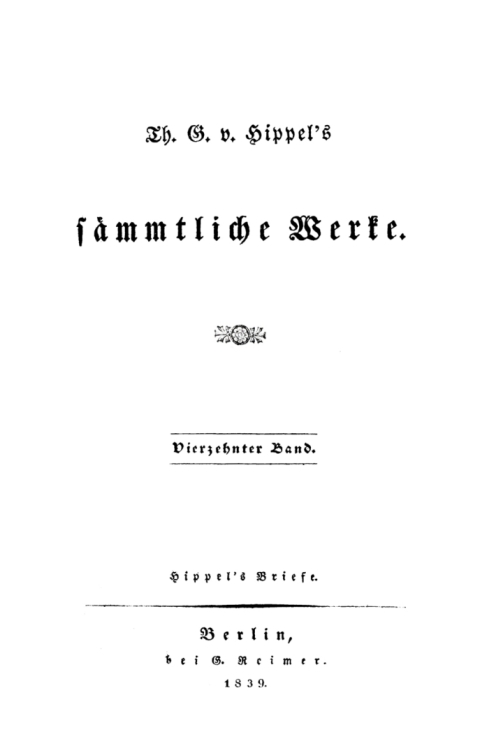 Hippelâs Briefe 