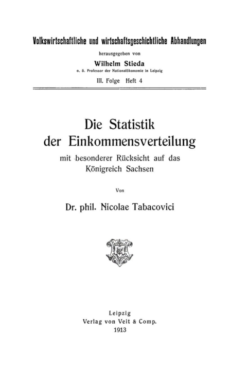 Cover image for book Die Statistik der Einkommensverteilung